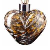 Amelia Art Glass Gold, Brown & White Heart Reed Diffuser Extra Image 1 Preview